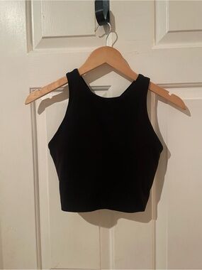Athleta Black High-Neck Crop Tank